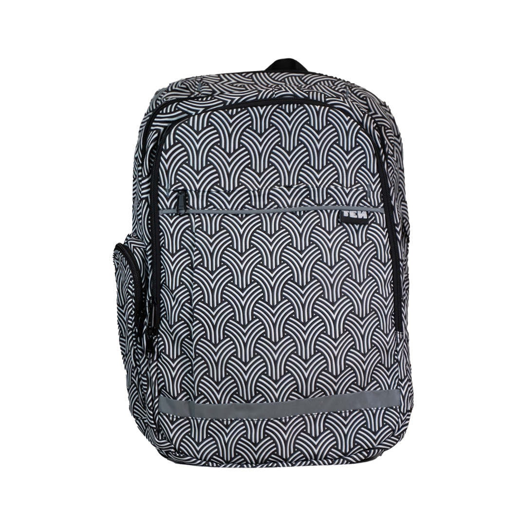 Medium Schoolbag Black and White Y