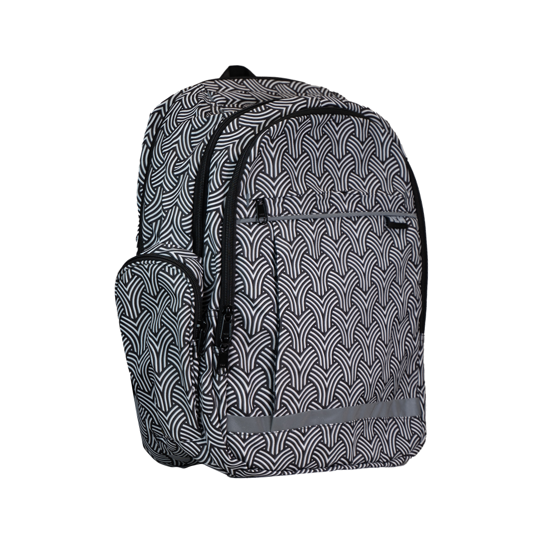 Medium Schoolbag Black and White Y