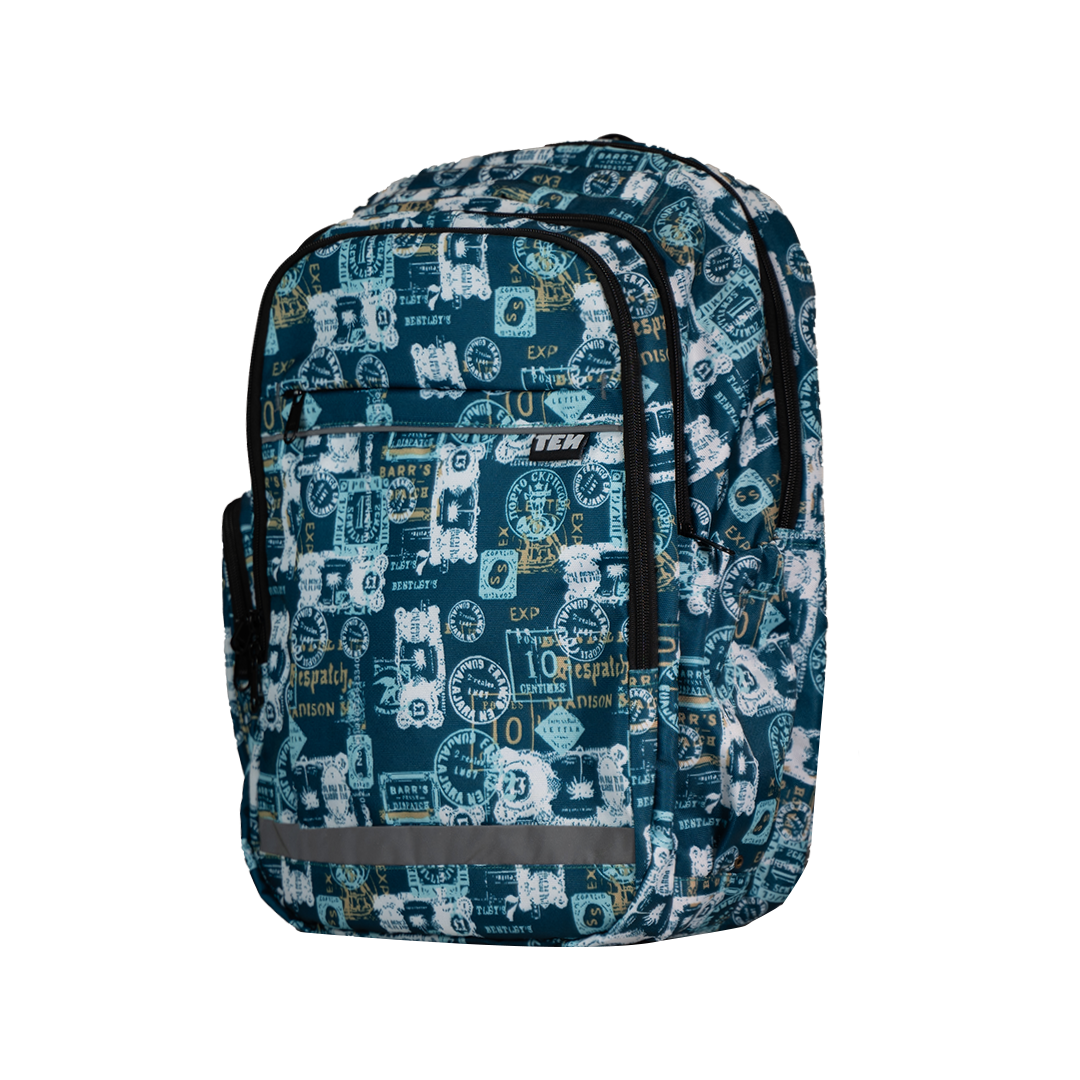 Medium Schoolbag Blue Stamps