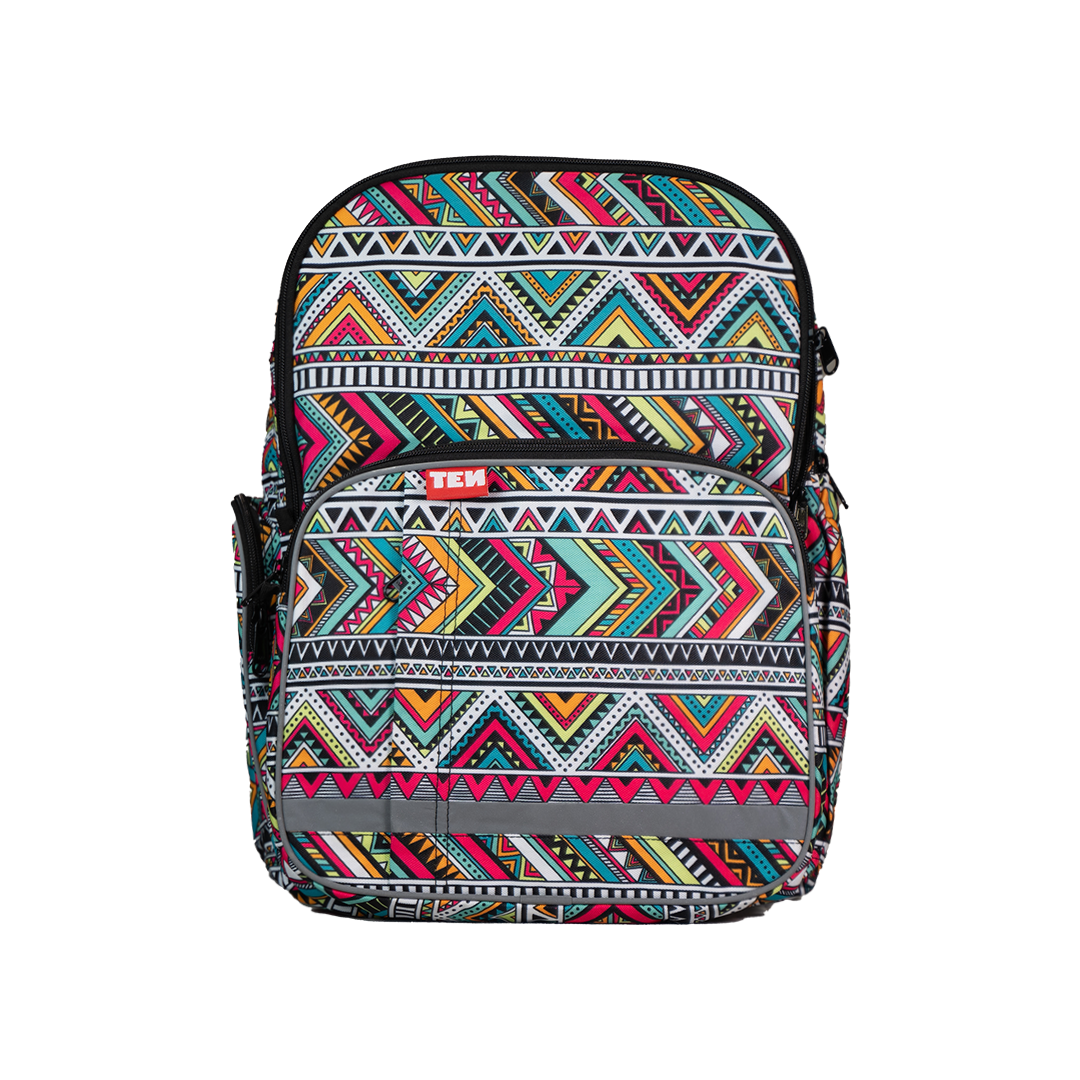 Large Schoolbag Colourful Triangles