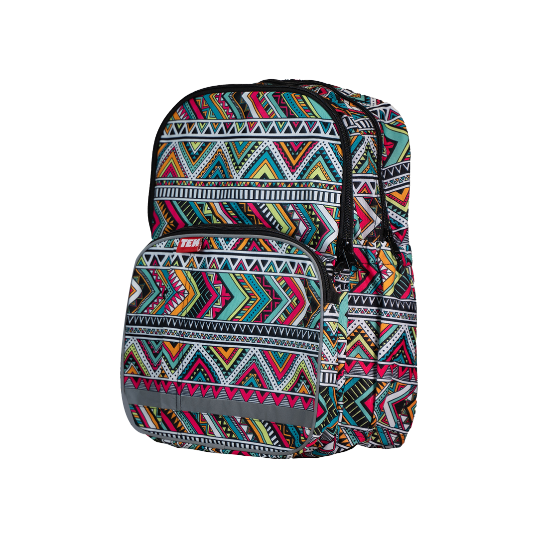Large Schoolbag Colourful Triangles