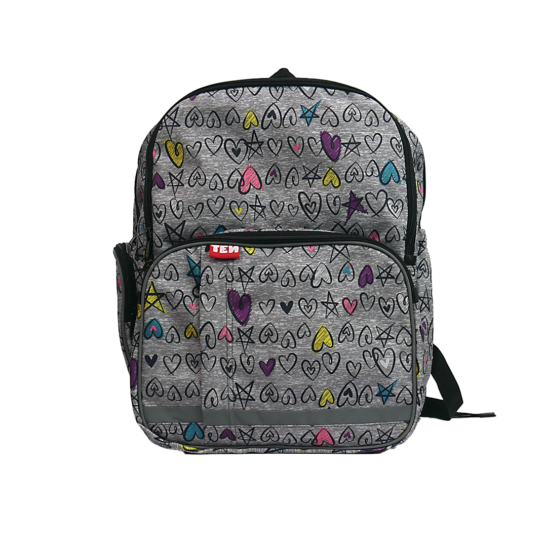 Large Pag-asa Doodles on Grey - Black Zip