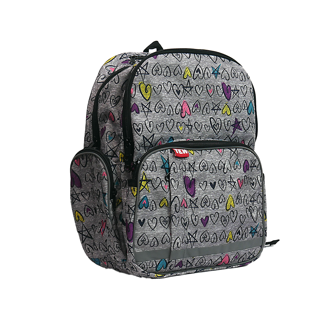 Large Pag-asa Doodles on Grey - Black Zip