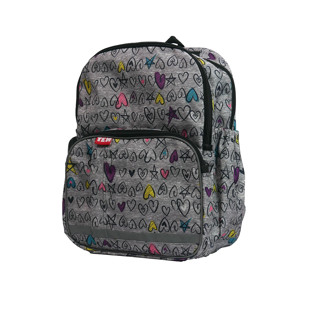 Large Pag-asa Doodles on Grey - Black Zip